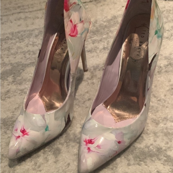 Ted Baker Shoes - Ted Baker Floral Women's Heels - Pink and White